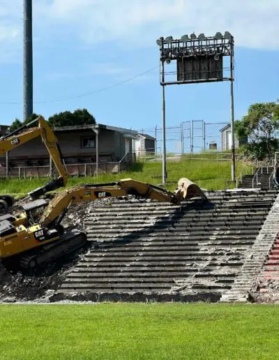 demolition of old seating