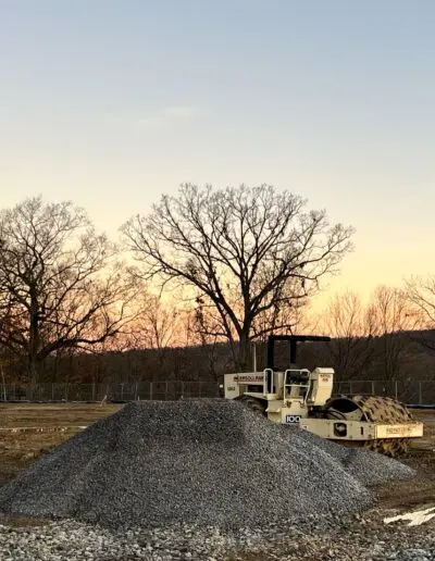 gravel mound for new stadium